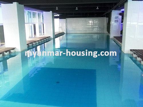 Myanmar real estate - for rent property - No.3531 - A Condominium room for rent in Orchid Condo, Ahlone Township. - View of the swimming pool