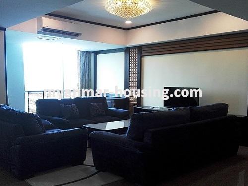 Myanmar real estate - for rent property - No.3532 - A Condominium room for rent in Ahlone Township. - View of the Living room