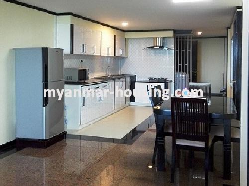 Myanmar real estate - for rent property - No.3532 - A Condominium room for rent in Ahlone Township. - View of Kitchen and dinning room