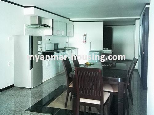 ミャンマー不動産 - 賃貸物件 - No.3533 - A Condominium room for rent in Orchid Condo, Ahlone Township - View of the Kitchen and dinning room