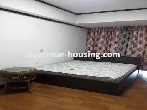 Myanmar real estate - for rent property - No.3540 - One of the Standard Condo Rooms in Ahlone! - master bedroom view