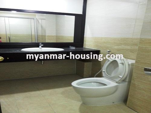 Myanmar real estate - for rent property - No.3540 - One of the Standard Condo Rooms in Ahlone! - bathroom view