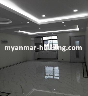 Myanmar real estate - for rent property - No.3541 - A Condominium apartment for rent in Hlaing Township. - View of the living room