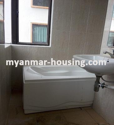 Myanmar real estate - for rent property - No.3541 - A Condominium apartment for rent in Hlaing Township. - View of the Toilet and Bathroom