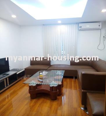 Myanmar real estate - for rent property - No.3582 - A nice room for rent in Yawmingyi Condo Dagon Township. - View of the living room