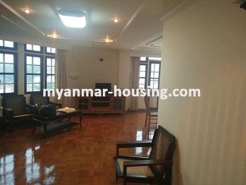 ミャンマー不動産 - 賃貸物件 - No.3591 - Condo room for rent in Yankin Township. - View of the Living room