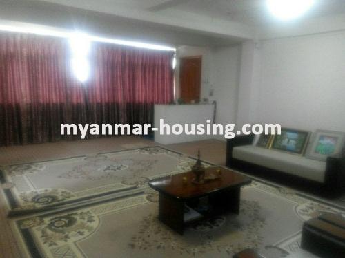 Myanmar real estate - for rent property - No.3621 - An apartment for rent in Mayangone Township. - View of the Living room