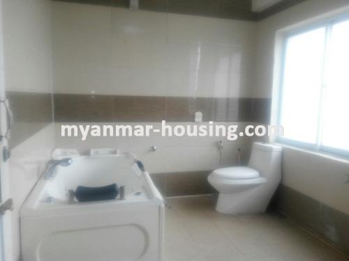 Myanmar real estate - for rent property - No.3621 - An apartment for rent in Mayangone Township. - View of the Bathroom and Toilet