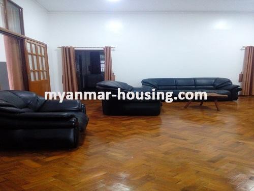 ミャンマー不動産 - 賃貸物件 - No.3631 - One storey landed house for rent on Parami Road, Mayangone! - Living room view