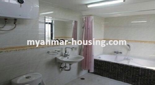 Myanmar real estate - for rent property - No.3647 - Condominium room for rent in Yankin Township - View of the Toilet and Bathroom