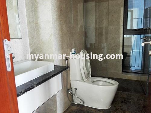 Myanmar real estate - for rent property - No.3649 - Standard Crystal Residence near Junction Square in Kamaryut! - Bathroom view