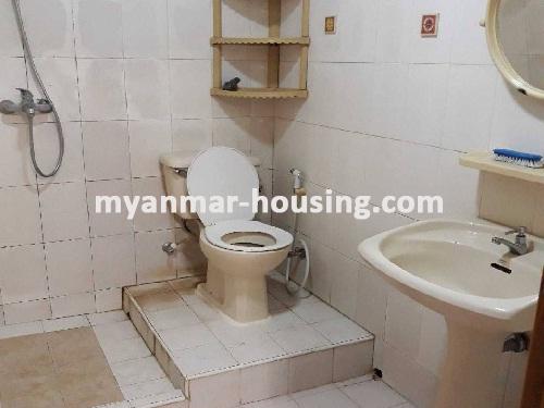 Myanmar real estate - for rent property - No.3654 -  Well decorated room for rent in Dana Hlaing Tower, Sanchaung Township. - View of the Toilet and Bathroom