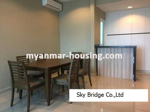 Myanmar real estate - for rent property - No.3662 - Higher room for rent in G.E.M.S Condo, Hlaing! - dining area