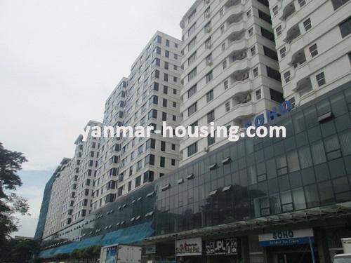 Myanmar real estate - for rent property - No.3678 - Duplex Penthouse for rent in Botahtaung! - front view of the building