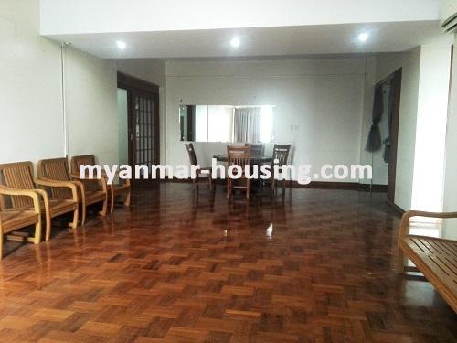 ミャンマー不動産 - 賃貸物件 - No.3737 - A good room for rent in ShweHinthar Condo. - View of the Living room