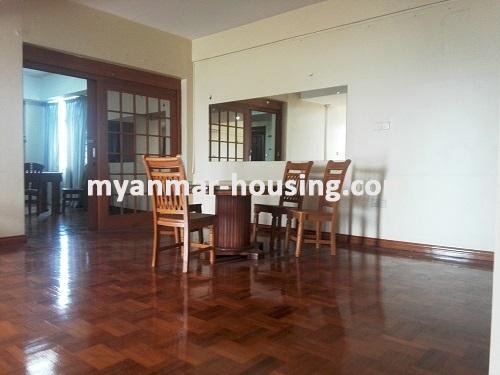 ミャンマー不動産 - 賃貸物件 - No.3737 - A good room for rent in ShweHinthar Condo. - View of the Dinning room