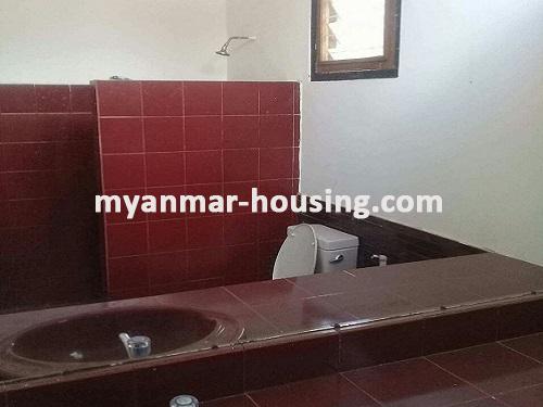 Myanmar real estate - for rent property - No.3745 - A two storey landed house for rent in Masoeyeing Kuang street, Mayangone Township. - View of the bathroom