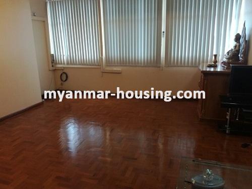 ミャンマー不動産 - 賃貸物件 - No.3766 - Wide space condo room for rent in Balazon Condo. - View of the Living room