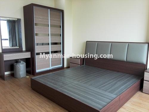 ミャンマー不動産 - 賃貸物件 - No.3798 - Standard room for rent in Pyay Garden Condo. - view of the double bed room