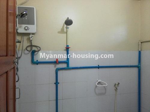 Myanmar real estate - for rent property - No.3806 - New apartment room for rent in Kamaryut. - bath room