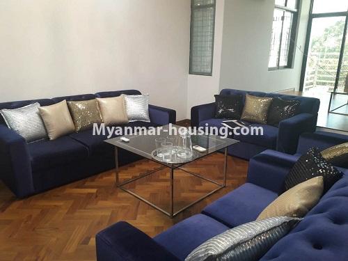 Myanmar real estate - for rent property - No.3819 - Standard decorated room for rent in Diamond Crown Condo. - View of the Living room