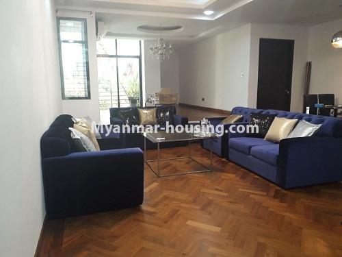 Myanmar real estate - for rent property - No.3819 - Standard decorated room for rent in Diamond Crown Condo. - View of the living room