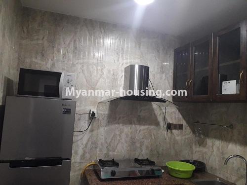 Myanmar real estate - for rent property - No.3819 - Standard decorated room for rent in Diamond Crown Condo. - View of Kitchen room