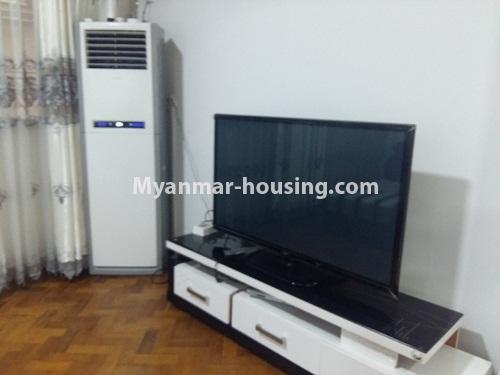 Myanmar real estate - for rent property - No.3821 - Standard decorated room for rent in Yaw Min Gyi Condo - View of the Living room