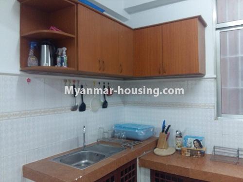 Myanmar real estate - for rent property - No.3821 - Standard decorated room for rent in Yaw Min Gyi Condo - View  of Kitchen room