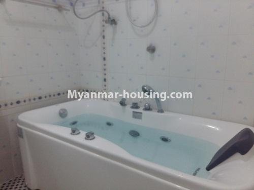 Myanmar real estate - for rent property - No.3821 - Standard decorated room for rent in Yaw Min Gyi Condo - View of Bathtub