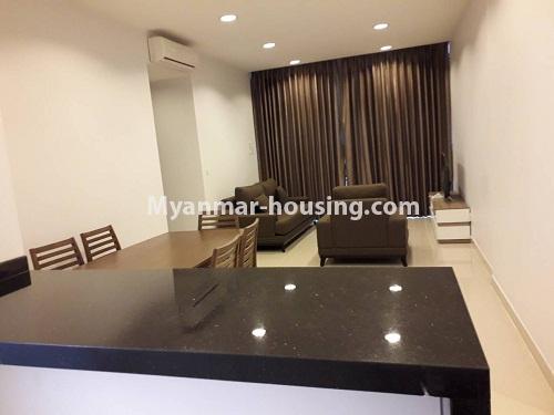 Myanmar real estate - for rent property - No.3829 - Excellent room for rent in G.E.M.S Condo. - View of the living room