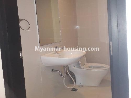 Myanmar real estate - for rent property - No.3830 - Well decorated room for rent in G.E.M.S Condo. - View of the Toilet and Bathroom