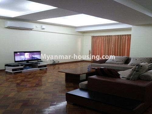 Myanmar real estate - for rent property - No.3840 - Condo room for rent in Mingalar Taung Nyunt! - different view of living room