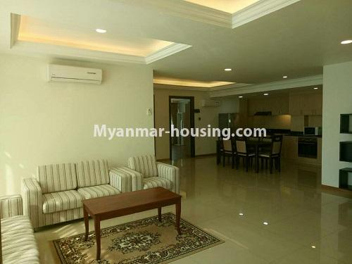 Myanmar real estate - for rent property - No.3843 - Condo room for rent in JL Inya Residence, Kamaryut. - living room view