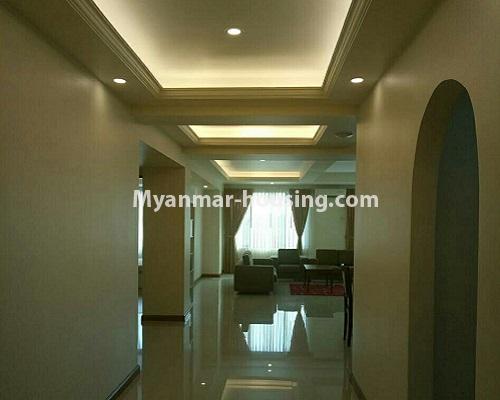 Myanmar real estate - for rent property - No.3843 - Condo room for rent in JL Inya Residence, Kamaryut. - different view of living room