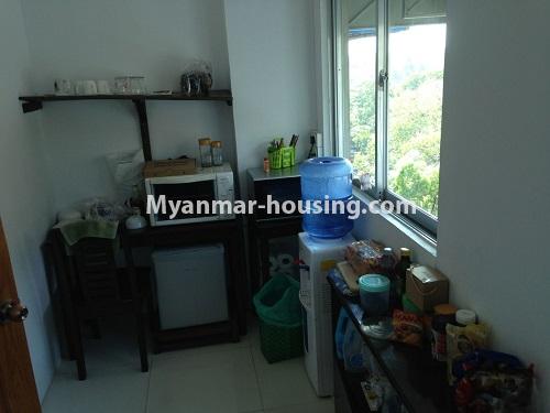 Myanmar real estate - for rent property - No.3879 - Good room for rent in Hninsi Condo. - View  of Kitchen room