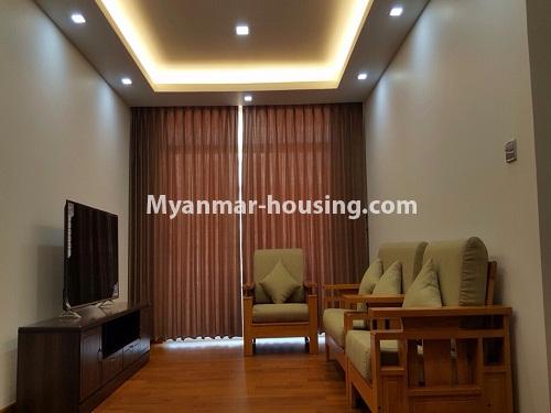 Myanmar real estate - for rent property - No.3892 - Standard decorated Condo room for rent in Star City.  - View of the Living room