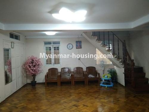 ミャンマー不動産 - 賃貸物件 - No.3900 - Landed house for rent in Hlaing! - downstairs living area and stairs