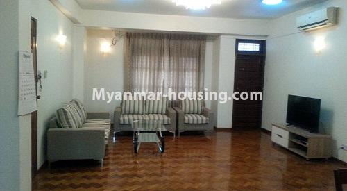 ミャンマー不動産 - 賃貸物件 - No.3907 - Wide space an apartment for rent in Bahan Township. - View of the Living room