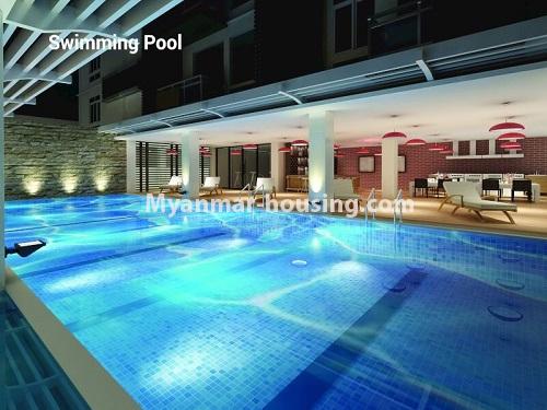 ミャンマー不動産 - 賃貸物件 - No.3941 - A nice room for rent in Golden Parami Condo. - View of  Swimming pool