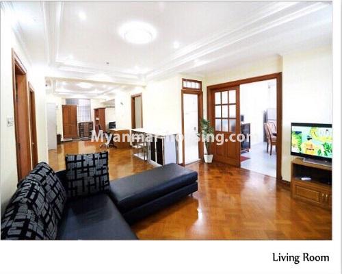 ミャンマー不動産 - 賃貸物件 - No.3946 - Excellent room for rent in Pearl Condo - View of the living room