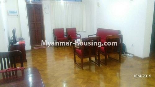 ミャンマー不動産 - 賃貸物件 - No.3948 - An apartment for rent in Anawyahta housing. - View of the living room