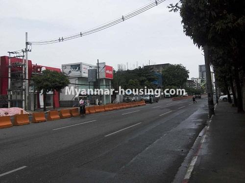 Myanmar real estate - for rent property - No.3975 - Ground floor and first floor for rent in Mayangone Township. - View of the road