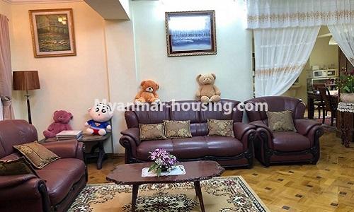 Myanmar real estate - for rent property - No.4030 - High floor condo room decorated for rent in Pearl Condo. - living room