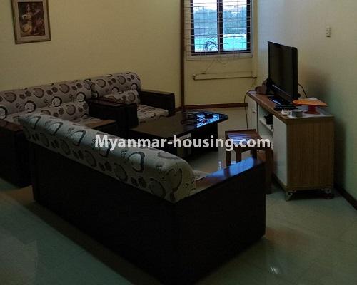 ミャンマー不動産 - 賃貸物件 - No.4046 - Condo room for rent in University Yeik Mon Condo. - living room