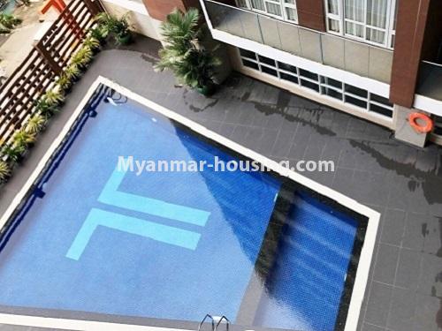 ミャンマー不動産 - 賃貸物件 - No.4086 - Condo room well-decorated with furniture in Twin Centro. - swimming pool