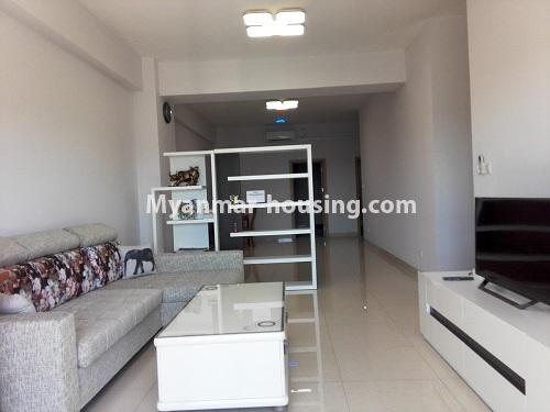 Myanmar real estate - for rent property - No.4124 - Luxurious Condo room in Ahlone. - Living room