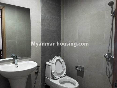 Myanmar real estate - for rent property - No.4124 - Luxurious Condo room in Ahlone. - compound bathroom