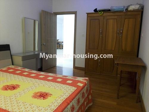 Myanmar real estate - for rent property - No.4124 - Luxurious Condo room in Ahlone. - master bedroom