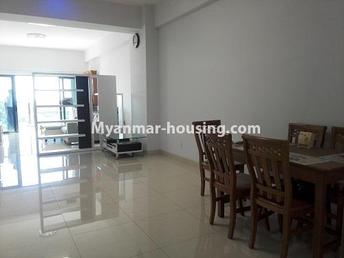 Myanmar real estate - for rent property - No.4124 - Luxurious Condo room in Ahlone. - Dinning area